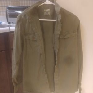 Military Green Button Up